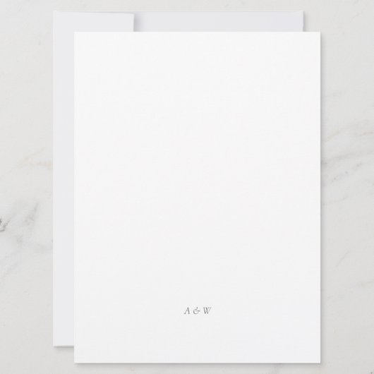 Invitation Élégant menu Mariage Floral (Dos)