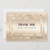 Invitation Elégant Merci de glamour au champagne géométrique (Devant)