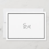 Invitation Elégant Merci en dentelle florale noir et blanc (Dos)