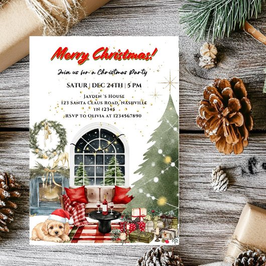 Invitation Elegant Merry Christmas Holiday Party