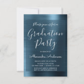 Invitation Elégant Metallic Navy Blue Graduation Party (Devant)