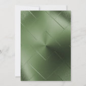 INVITATION ÉLÉGANT METALLIQUE VERT BRONZE MOTIF ANNIVERSAIRE (Dos)