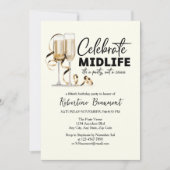 Invitation Elegant Midlife Celebration Glasses 50th Birthday (Devant)