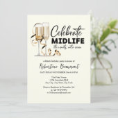 Invitation Elegant Midlife Celebration Glasses 50th Birthday (Debout devant)