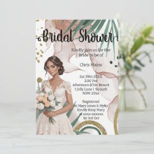 Invitation élégant mignon drôle douche nuptiale