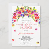 Invitation Élégant Mignonne Bright Colorful Floral Bridal Bru (Devant)
