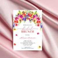 Élégant Mignonne Bright Colorful Floral Bridal Bru