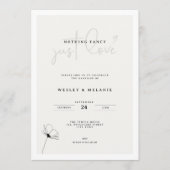Invitation Elegant Mimimal Flower Nothing Fancy Wedding (Devant)
