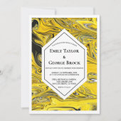 Invitation Élégant minimal Black Gold Pastel Abstrait Mariage (Devant)