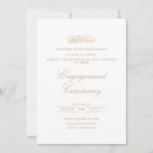 Invitation Élégant minimal Blanc Gold Musulman (Devant)