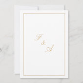 Invitation Élégant minimal blanc or Mariage musulman (Dos)