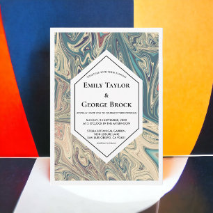 Invitation Élégant minimal Bohème Artistique Abstrait Mariage