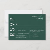 Invitation Élégant Minimal Brunswick Vert Moderne Mariage RSV (Devant)