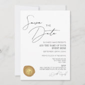 Invitation Élégant minimal de cire d'or Timbre d'entreprise L (Devant)