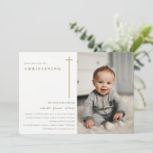 Invitation Élégant minimal de la typographie or Photo Christe (Debout devant)