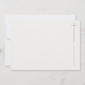 Invitation Élégant minimal de la typographie rose Photo Baptê (Dos)