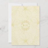 Invitation Élégant minimal Floral Outline Mariage doré (Dos)