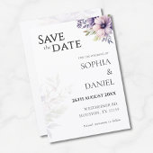 Invitation Elegant Minimal Floral Save the Date Card 