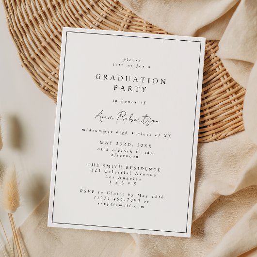 Invitation Elegant Minimal Graduation Party