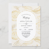 Invitation Elegant Minimal Ivory Flora Wedding (Devant)