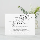 Invitation Élégant Minimal La Nuit Avant Le Dîner De Répétiti (Debout devant)