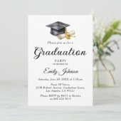 Invitation Elegant Minimal Minimalist Graduation (Debout devant)