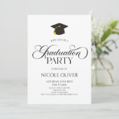 Invitation Élégant Minimal Minimaliste Graduation (Debout devant)