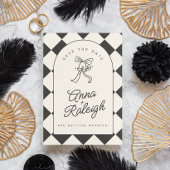 Invitation Élégant minimal noir et blanc Enregistrer la date