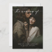 Invitation Elégant minimal QR Code moderne Moody Photo Mariag (Devant)