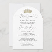 Invitation Elégant Minimal Quinceañera 3 Photo Mis Quince (Devant)