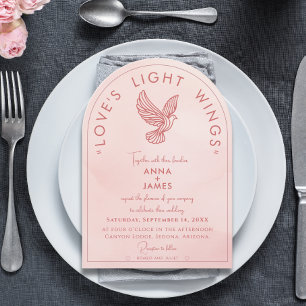 Invitation Elégant minimal roméo et Juliette Citation rose