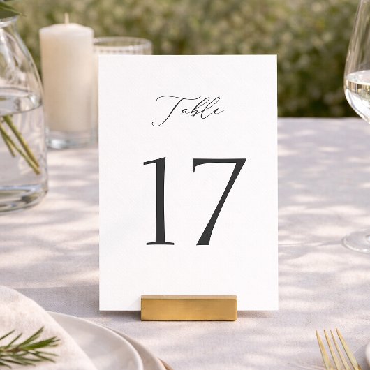 Invitation Elegant Minimal Table Numbers 1–19