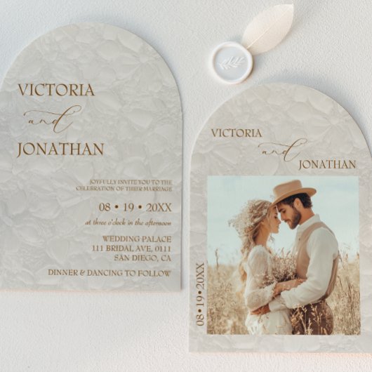 Invitation Élégant minimal Terracotta Mariage neutre