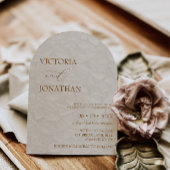 Invitation Élégant minimal Terracotta Mariage neutre