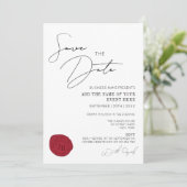 Invitation Élégant minimal Timbre de cire rouge Initiales de  (Debout devant)