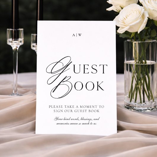 Invitation Elegant Minimal Wedding Guest Book Sign
