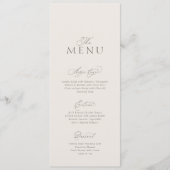 Invitation Elegant Minimal Wedding Menu Card with Pattern (Devant)