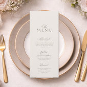 Invitation Elegant Minimal Wedding Menu Card with Pattern