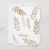 Invitation Élégant minimalisme floral or doux intemporel (Dos)