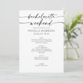 Invitation Elegant Minimalist Bachelorette Weekend Itinerary (Debout devant)