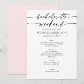 Invitation Elegant Minimalist Bachelorette Weekend Itinerary (Devant / Derrière)