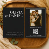 Invitation Elegant Minimalist Black Photo Wedding