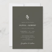 Invitation Elegant Minimalist Botanical Photo Wedding (Devant)