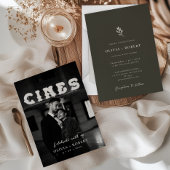 Invitation Elegant Minimalist Botanical Photo Wedding