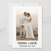 Invitation Elegant Minimalist Bow Hand Drawing Photo Wedding (Devant)