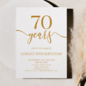 Invitation Elegant Minimalist Champagne 70th Birthday Party