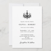 Invitation Elegant Minimalist Chandelier Wedding (Devant)