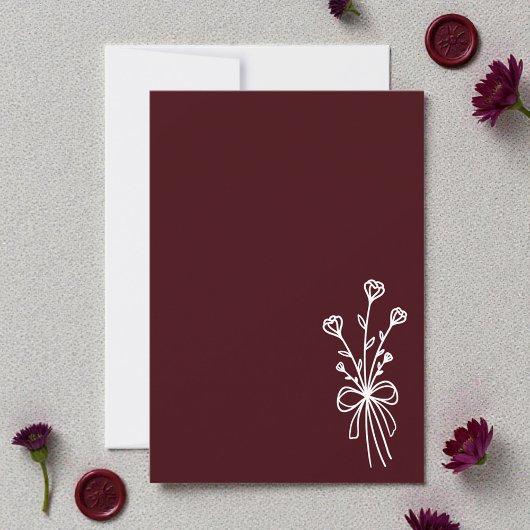 Invitation Elegant Minimalist Deep Burgundy
