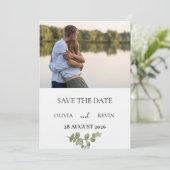 Invitation Elegant Minimalist Eucalyptus Save the Date (Debout devant)