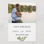 Invitation Elegant Minimalist Eucalyptus Save the Date (Devant)
